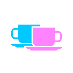 Tea cup vector icon on white background