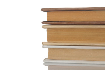 Stack of books on a white isolated background. Old books. Education. school. study