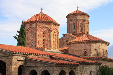 Fototapeta na wymiar Architectural elements of Saint Naum monastery of Ohrid, Macedonia