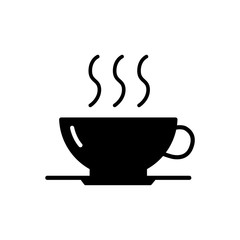 Coffee and tea cup simple flat style vector icon