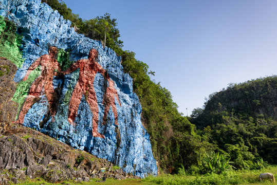 The Mirador, prehistorical mural in Valle de Vinales, Cuba