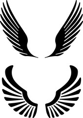 Two pair of decorative vector wings for your design.