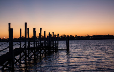 Fototapeta premium Sunset from the dock
