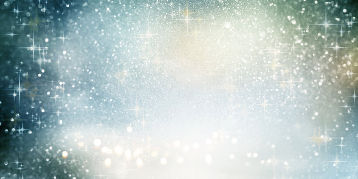 Sparkling bokeh background with christmas stars