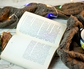 winter moment with a book