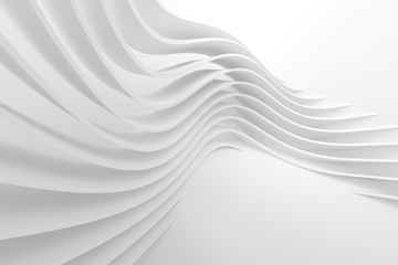 White Wave Background. Abstract Minimal Exterior Design - 229183704