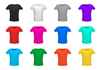 Set of diferent t-shirt, vector illustration isolated from background