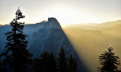 Sunrise over Half Dome in Yosemite National Park