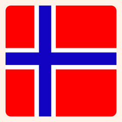 Norway square flag button, social media communication sign, business icon.