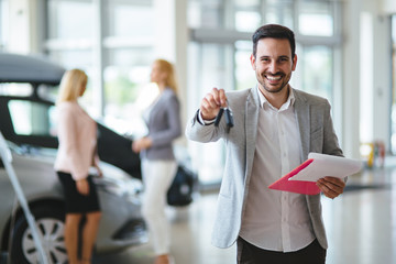 auto business, car sale, consumerism and people concept