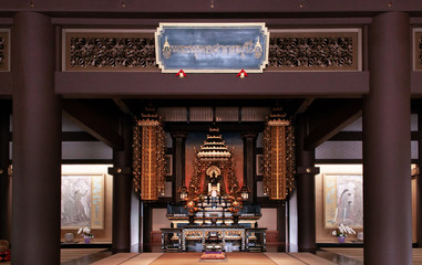 Great hall of old  Thai Syakamuni Buddha statue in Nittai-ji temple, Nagoya - Japan