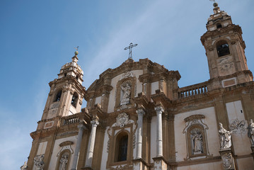 Fototapeta na wymiar Palermo, Italy - September 07, 2018 : View of Church of Saint Dominic