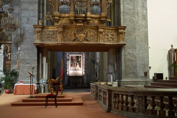 Palermo, Italy - September 07, 2018 : Church of Saint Dominic pipe organ