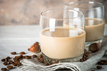 Irish creme liqueur in glass