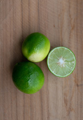 lemon fruit on wood table