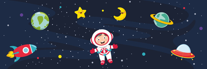 Vector Illustration Of Space Background
