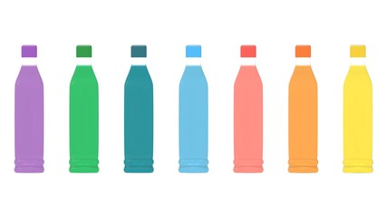 set of colorful bottles