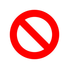 Forbidden sign. Simple red isolated prohibited sign. Thick lines