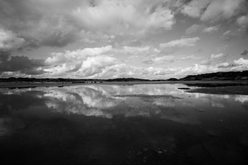 Fototapeta premium Beautiful panorama with the Mediterranean sea in Sardinia, Italy. crystal and colorful water. Beautiful sky. Travel life.