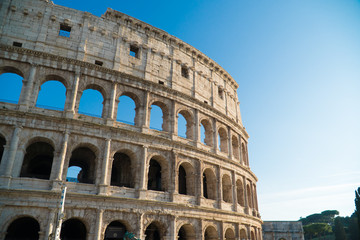 Facade Of Colosseum In Rome, September 2018