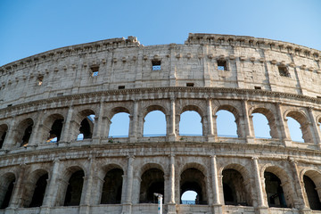 Obraz premium Facade Of Colosseum In Rome, September 2018