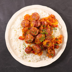 spicy sausage and rice