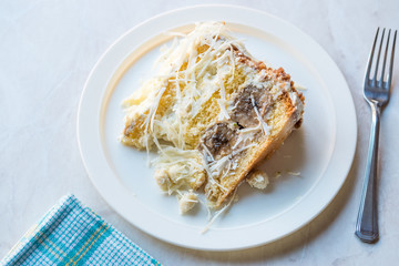 White Chocolate Banana Cake Slice with Cream