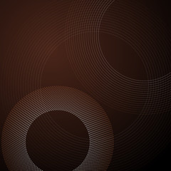 Rings line overlapping pattern isolated on dark background. For design elements in technology or modern concept. Vector illustration.