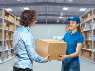 One day in the delivery service warehouse.