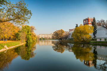 Autumn foliage in the park. October, Moscow