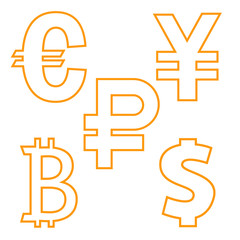 Currency symbol. Convention.