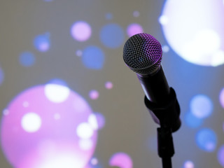Wireless microphone on stage