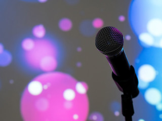 Wireless microphone in disco club