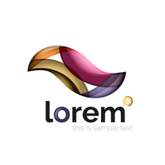 Abstract geometric logo created with overlapping smooth shapes