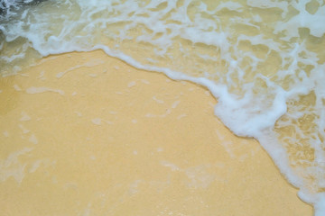 bright sea wave on the beach with to copy space
