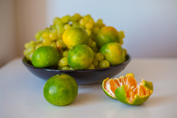 fresh fruits on a plate