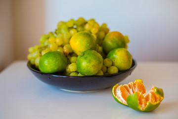fresh fruits on a plate