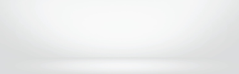 white and grey gradient wall banner, blank studio room and interior for present product