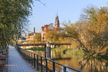 Promenade on the Mlynowka canal ( Odra branch) in Opole.