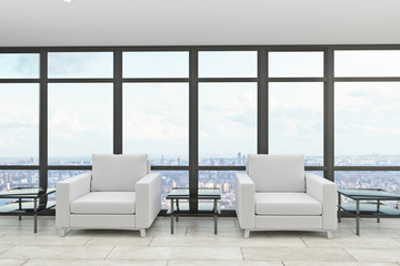 Contemporary office lobby interior