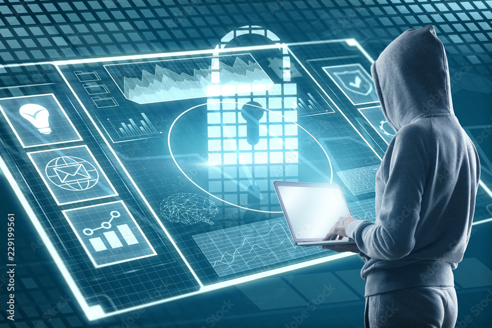 Poster hacking and malware concept