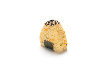 one onigiri on white background