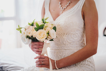 Wedding bouquet in the bride's hands