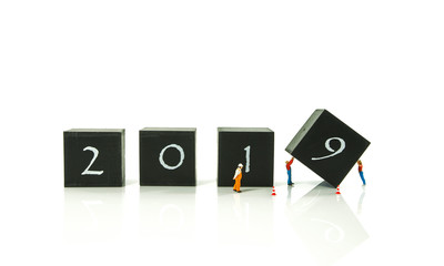 black blocks with 2018 changing in 2019