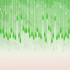Backgound image of lacy leaf curtain streamers with copy space