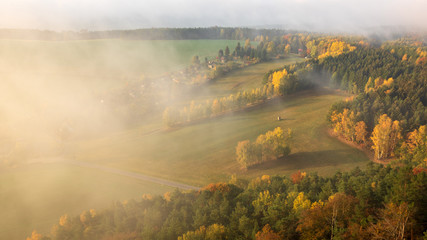 Misty autumn landscape - 229204712