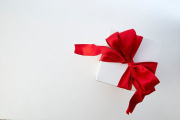 Red Bow Gift Box With space