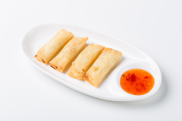 four haru fried on white background