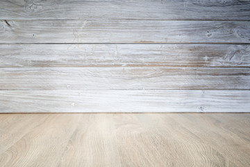 wooden table with wooden wall