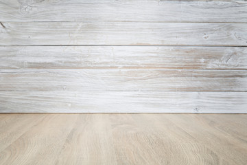 wooden table with wooden wall